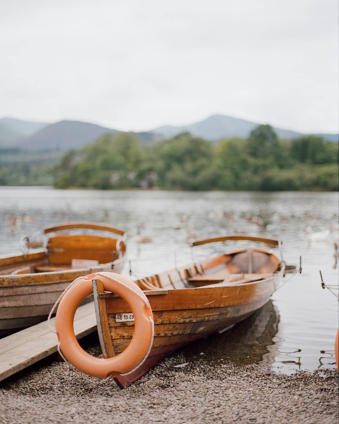wooden rowing boats along the English coast