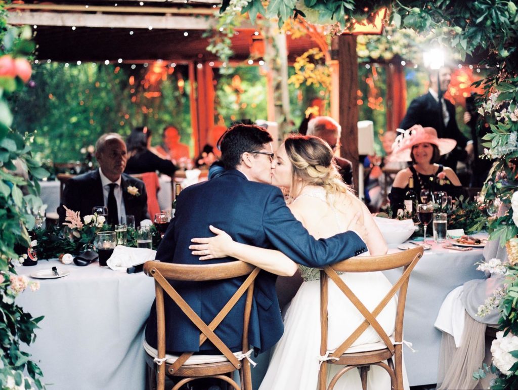 Bride and Groom at Wedding Breakfast, Wedding Photography, Maunsel House Wedding