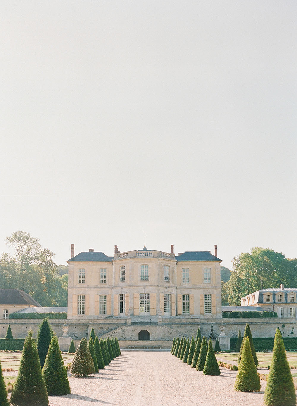 The gardens and exterior of Chateau de Villette just outside of Paris