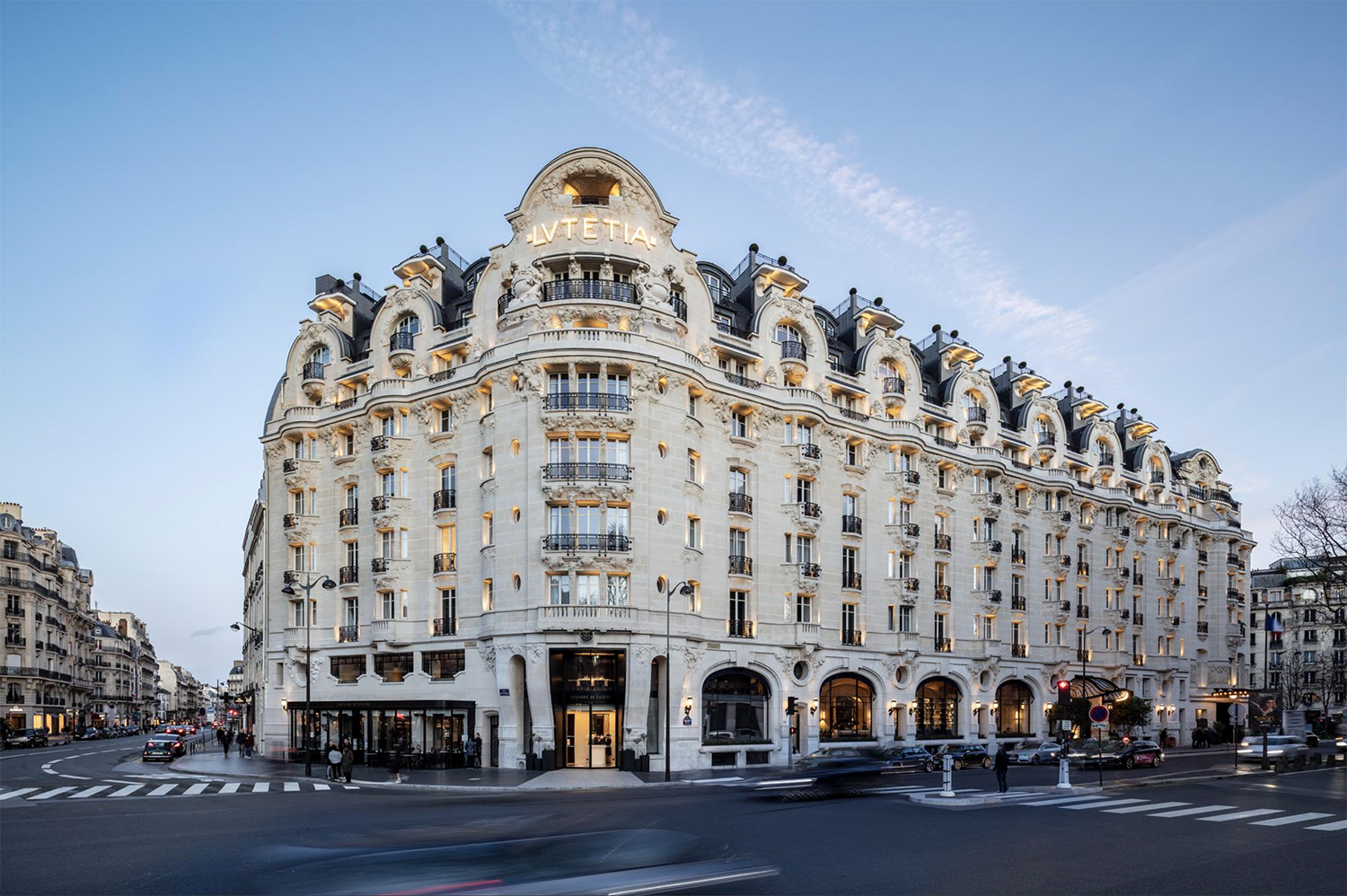 The Art Nouveau exterior of Hotel Lutetia in Paris