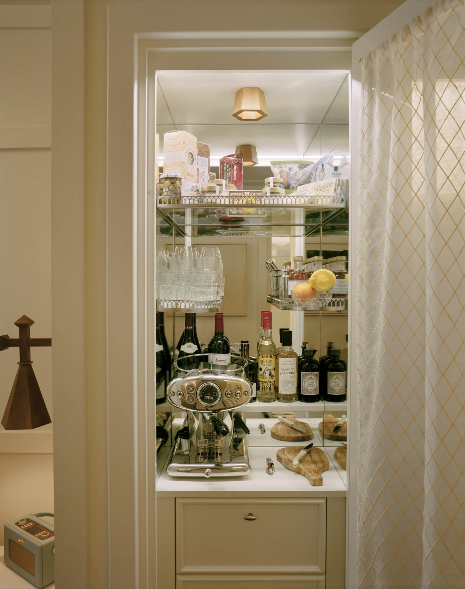 A well-stocked mini bar at Chateau Voltaire
